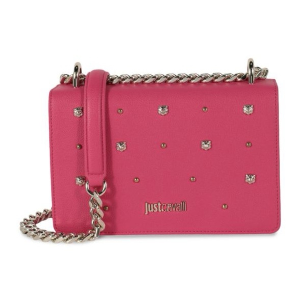 Just Cavalli Fuchsia Studded Crossbody Bag NWT